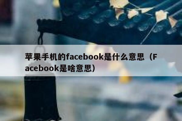 苹果手机的facebook是什么意思（Facebook是啥意思） 第1张