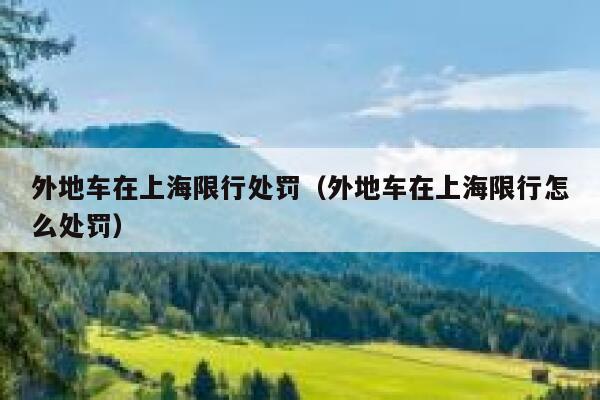 外地车在上海限行处罚（外地车在上海限行怎么处罚） 第1张