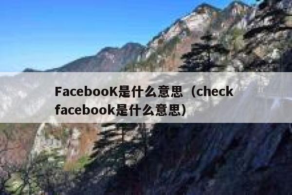 FacebooK是什么意思（check facebook是什么意思） 第1张