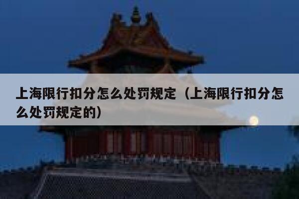 上海限行扣分怎么处罚规定（上海限行扣分怎么处罚规定的） 第1张