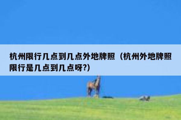 杭州限行几点到几点外地牌照（杭州外地牌照限行是几点到几点呀?） 第1张
