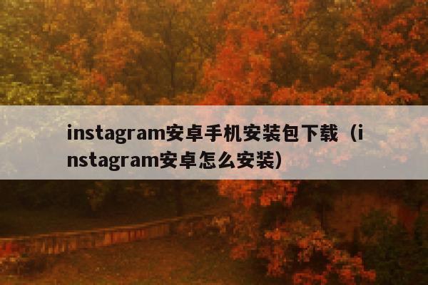 instagram安卓手机安装包下载（instagram安卓怎么安装） 第1张