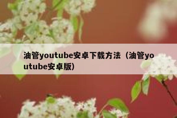油管youtube安卓下载方法（油管youtube安卓版） 第1张