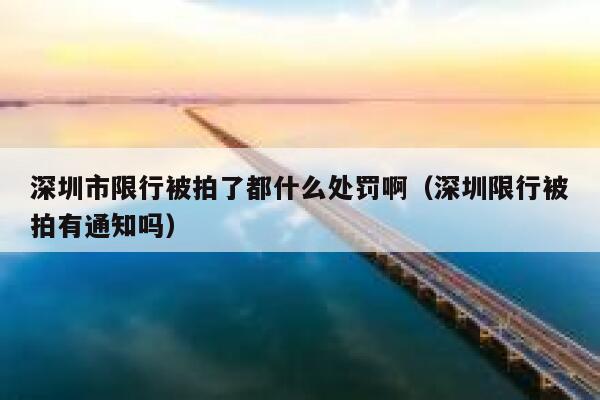 深圳市限行被拍了都什么处罚啊（深圳限行被拍有通知吗） 第1张