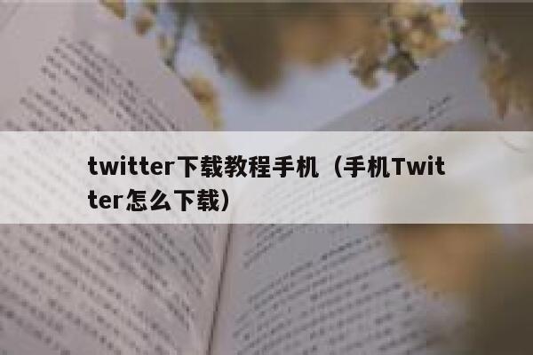 twitter下载教程手机(手机Twitter怎么下载) 第1张 twitter下载教程手机(手机Twitter怎么下载) 第1张