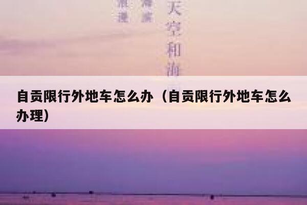 自贡限行外地车怎么办(自贡限行外地车怎么办理) 第1张 自贡限行外地车怎么办(自贡限行外地车怎么办理) 第1张