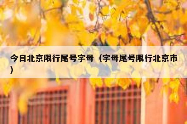 今日北京限行尾号字母（字母尾号限行北京市） 第1张