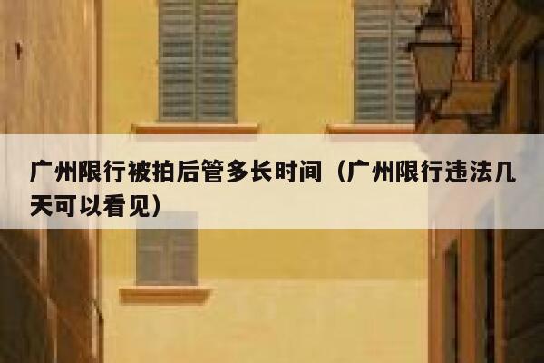 广州限行被拍后管多长时间（广州限行违法几天可以看见） 第1张