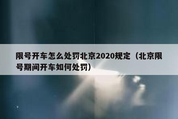 限号开车怎么处罚北京2020规定(北京限号期间开车如何处罚) 第1张 限号开车怎么处罚北京2020规定(北京限号期间开车如何处罚) 第1张