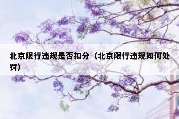 北京限行违规是否扣分（北京限行违规如何处罚） 第1张