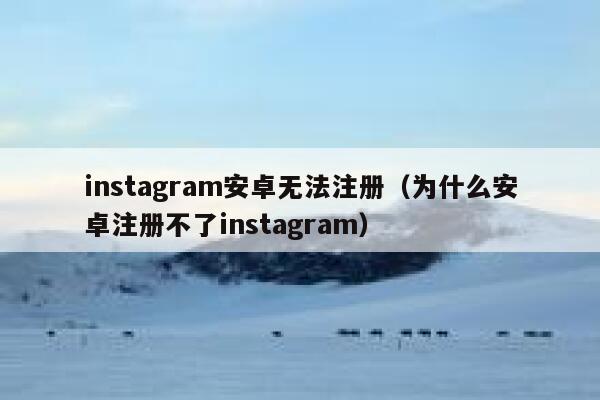 instagram安卓无法注册（为什么安卓注册不了instagram） 第1张