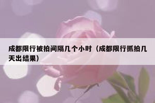 成都限行被拍间隔几个小时(成都限行抓拍几天出结果) 第1张 成都限行被拍间隔几个小时(成都限行抓拍几天出结果) 第1张