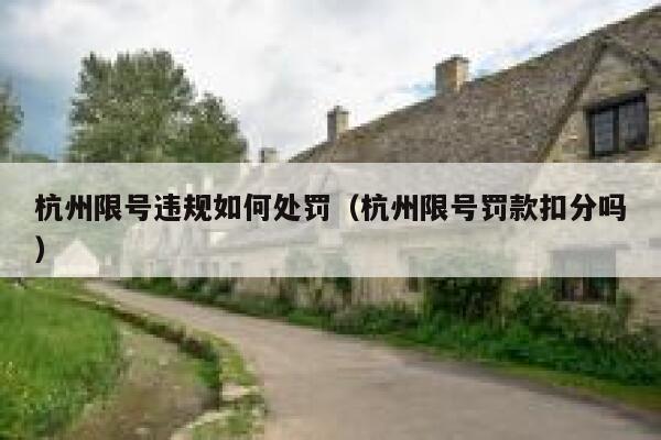 杭州限号违规如何处罚（杭州限号罚款扣分吗） 第1张