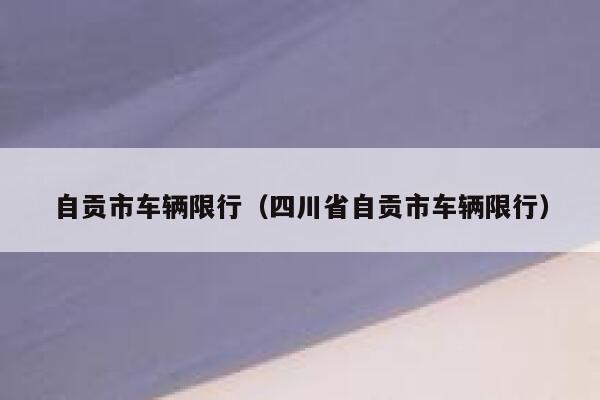 自贡市车辆限行(四川省自贡市车辆限行) 第1张 自贡市车辆限行(四川省自贡市车辆限行) 第1张