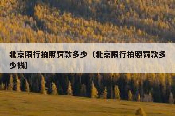 北京限行拍照罚款多少（北京限行拍照罚款多少钱） 第1张