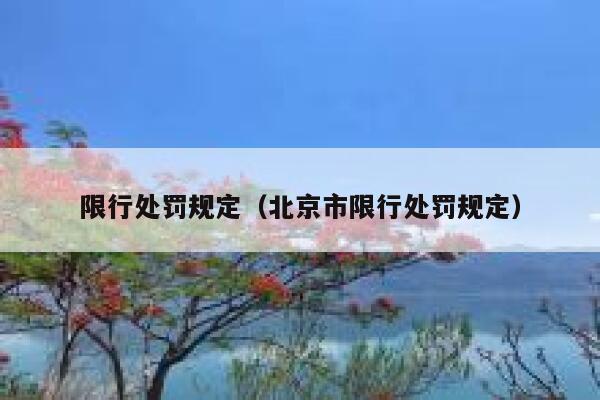 限行处罚规定（北京市限行处罚规定） 第1张