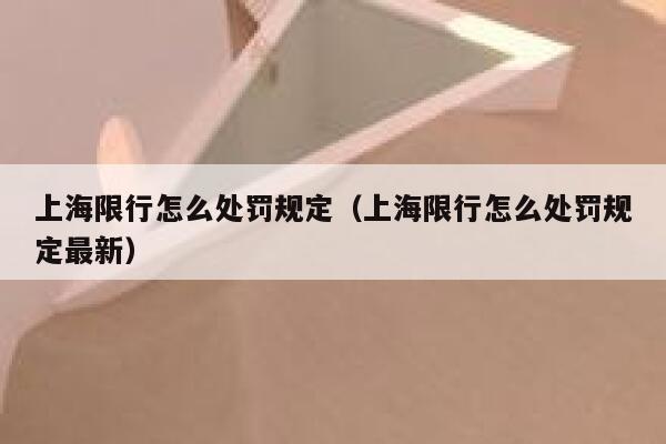上海限行怎么处罚规定（上海限行怎么处罚规定最新） 第1张