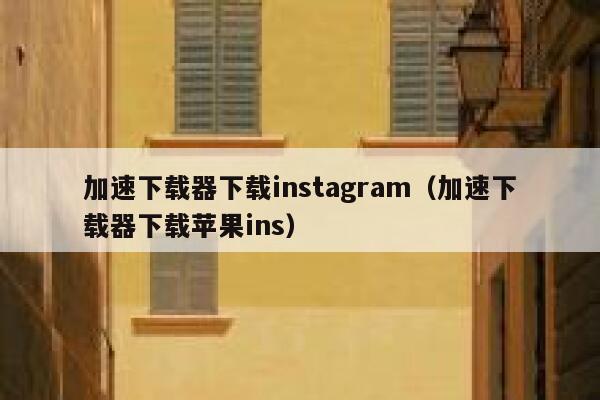 加速下载器下载instagram（加速下载器下载苹果ins） 第1张