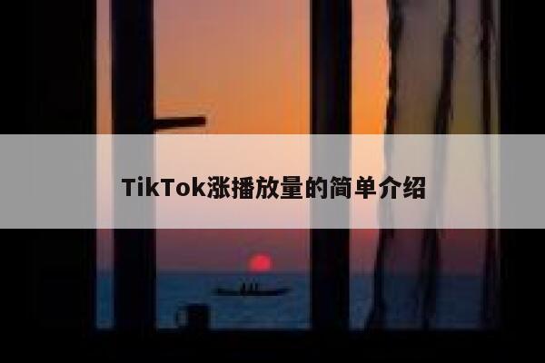 TikTok涨播放量的简单介绍 第1张