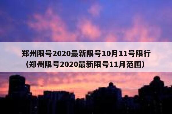 郑州限号2020最新限号10月11号限行（郑州限号2020最新限号11月范围） 第1张