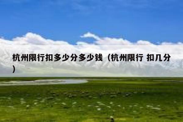 杭州限行扣多少分多少钱（杭州限行 扣几分） 第1张