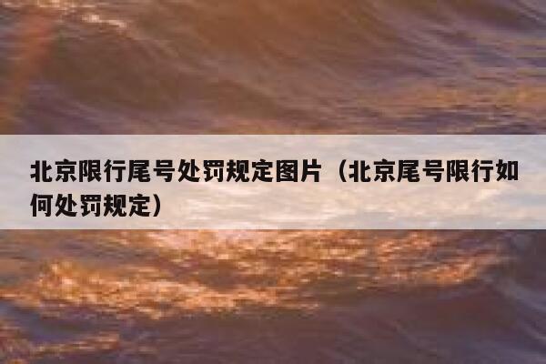 北京限行尾号处罚规定图片（北京尾号限行如何处罚规定） 第1张