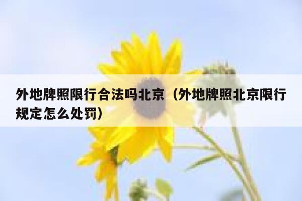外地牌照限行合法吗北京（外地牌照北京限行规定怎么处罚） 第1张