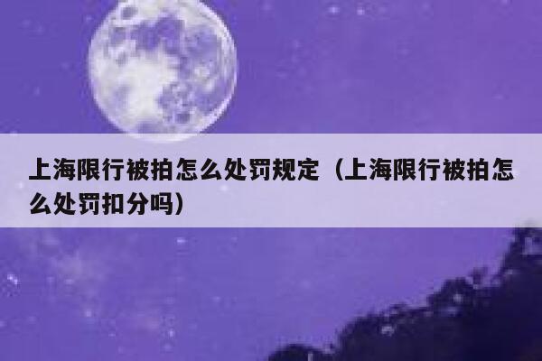 上海限行被拍怎么处罚规定（上海限行被拍怎么处罚扣分吗） 第1张