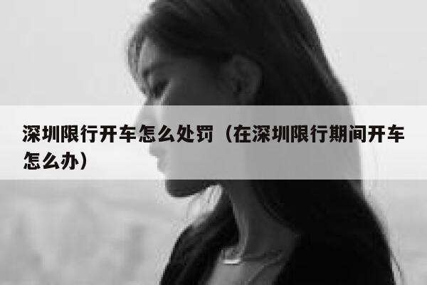 深圳限行开车怎么处罚（在深圳限行期间开车怎么办） 第1张