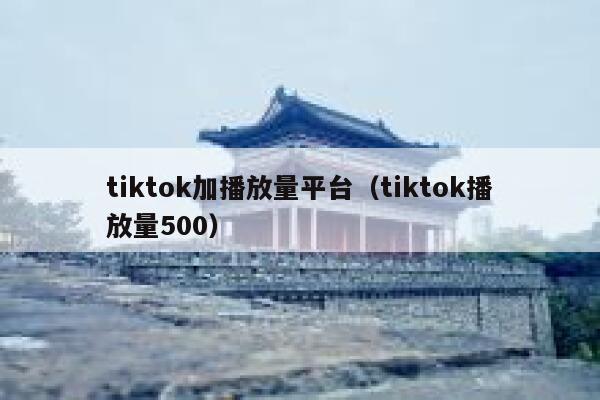 tiktok加播放量平台（tiktok播放量500） 第1张