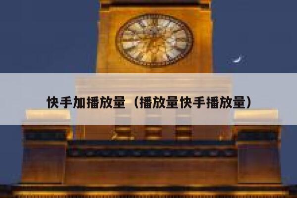 快手加播放量（播放量快手播放量） 第1张