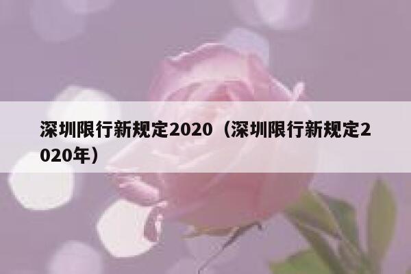 深圳限行新规定2020（深圳限行新规定2020年） 第1张