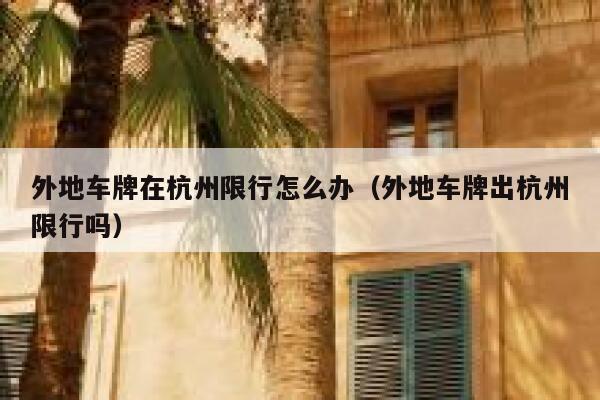 外地车牌在杭州限行怎么办（外地车牌出杭州限行吗） 第1张