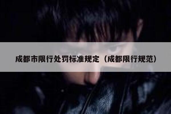 成都市限行处罚标准规定（成都限行规范） 第1张