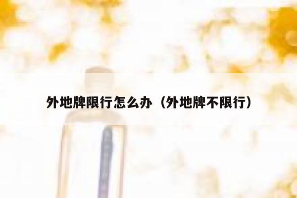 外地牌限行怎么办（外地牌不限行） 第1张