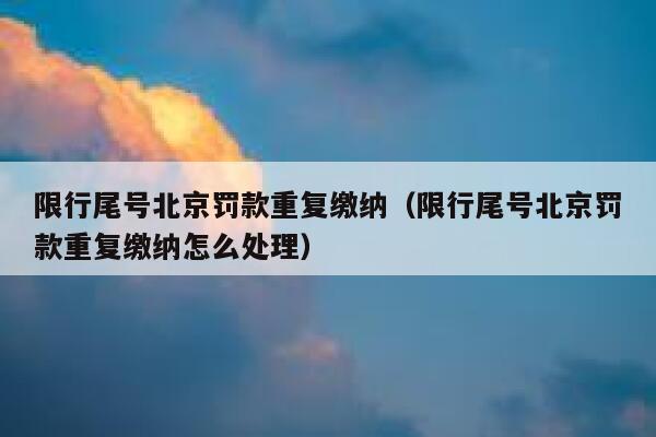 限行尾号北京罚款重复缴纳（限行尾号北京罚款重复缴纳怎么处理） 第1张