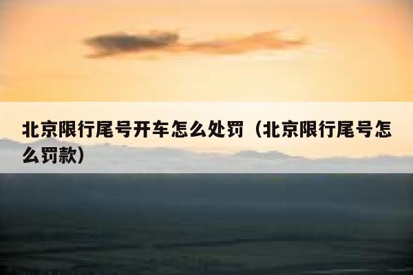 北京限行尾号开车怎么处罚（北京限行尾号怎么罚款） 第1张