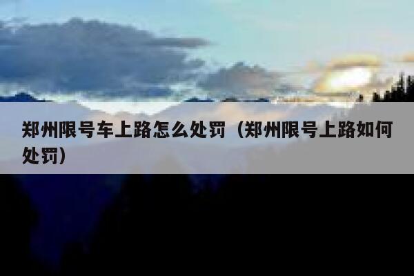 郑州限号车上路怎么处罚（郑州限号上路如何处罚） 第1张