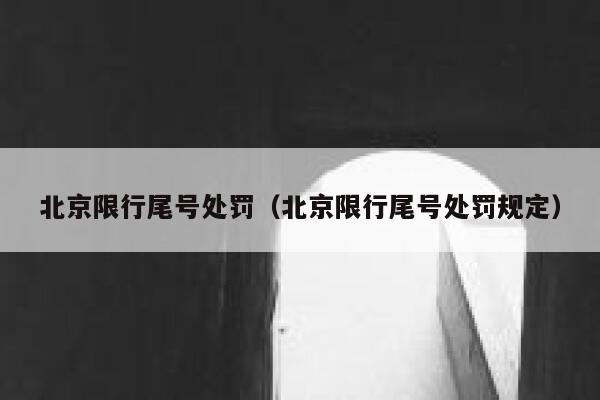北京限行尾号处罚（北京限行尾号处罚规定） 第1张