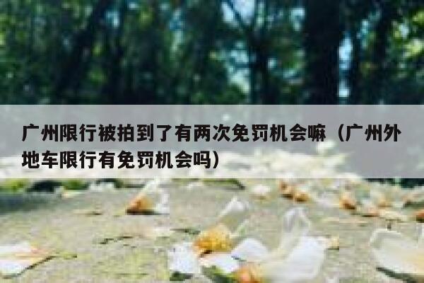 广州限行被拍到了有两次免罚机会嘛（广州外地车限行有免罚机会吗） 第1张