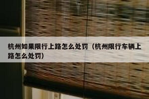 杭州如果限行上路怎么处罚（杭州限行车辆上路怎么处罚） 第1张