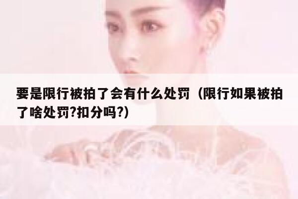 要是限行被拍了会有什么处罚（限行如果被拍了啥处罚?扣分吗?） 第1张