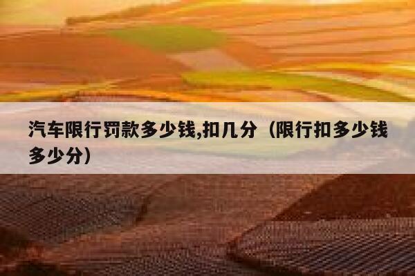 汽车限行罚款多少钱,扣几分（限行扣多少钱多少分） 第1张