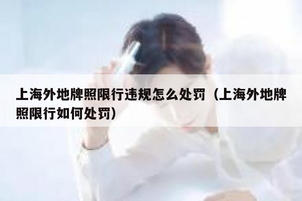 上海外地牌照限行违规怎么处罚（上海外地牌照限行如何处罚） 第1张