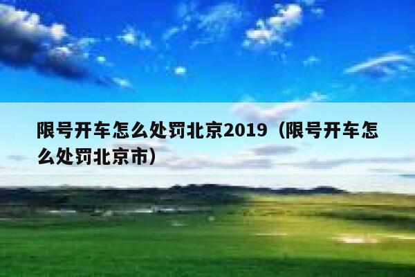 限号开车怎么处罚北京2019（限号开车怎么处罚北京市） 第1张
