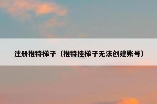 注册推特梯子（推特挂梯子无法创建账号） 第1张