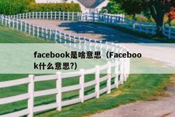 facebook是啥意思（Facebook什么意思?） 第1张