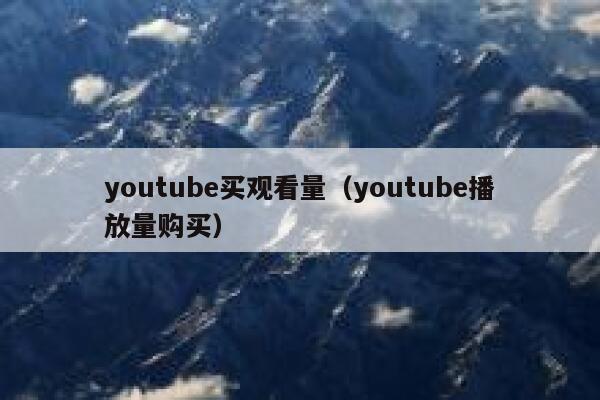 youtube买观看量（youtube播放量购买） 第1张