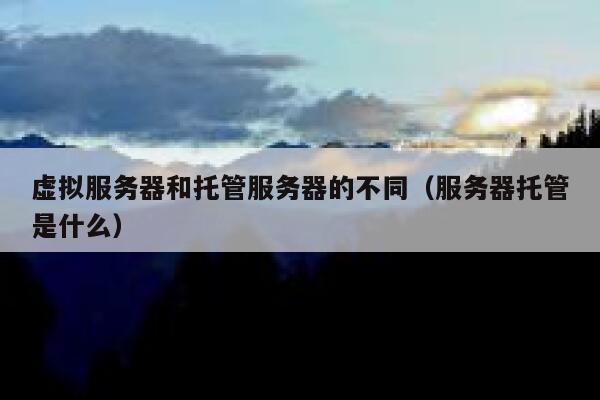 虚拟服务器和托管服务器的不同（服务器托管是什么） 第1张