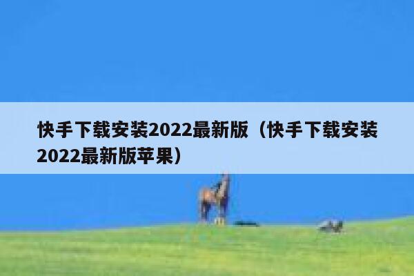 快手下载安装2022最新版（快手下载安装2022最新版苹果） 第1张